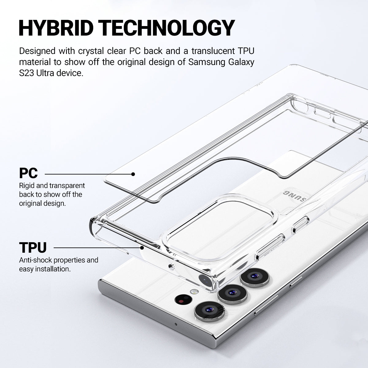 Crong Crystal Shield Cover - Protective case for Samsung Galaxy S23 Ultra (Clear)