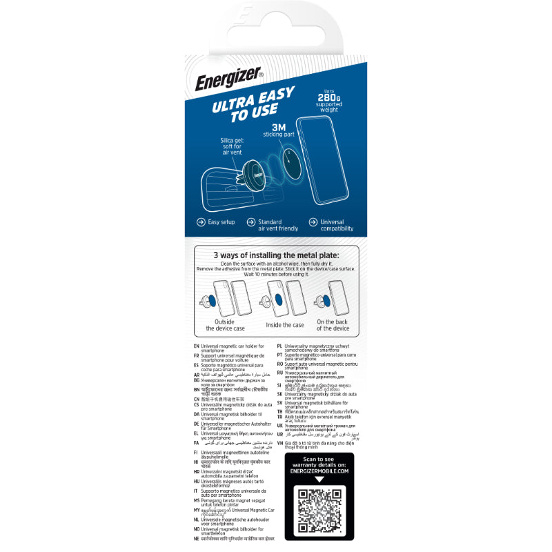 Energizer Ultimate - Magnetische Autohalterung für Mobiltelefone (Schwarz)