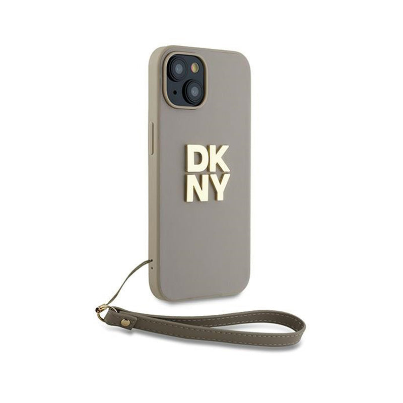 DKNY Polsband Stock Logo - Hoesje voor iPhone 15 / 14 / 13 (Beige)