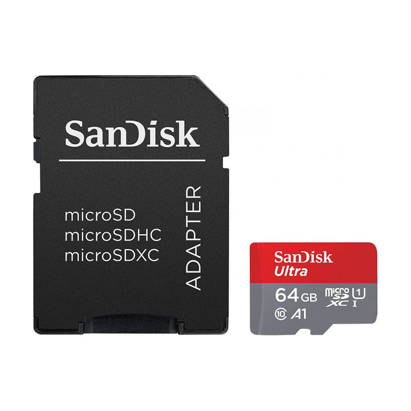 SanDisk Ultra microSDXC – Speicherkarte 64 GB A1 Klasse 10 UHS-I 140 MB/s mit Adapter