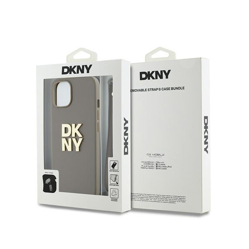 DKNY Polsband Stock Logo - Hoesje voor iPhone 15 / 14 / 13 (Beige)