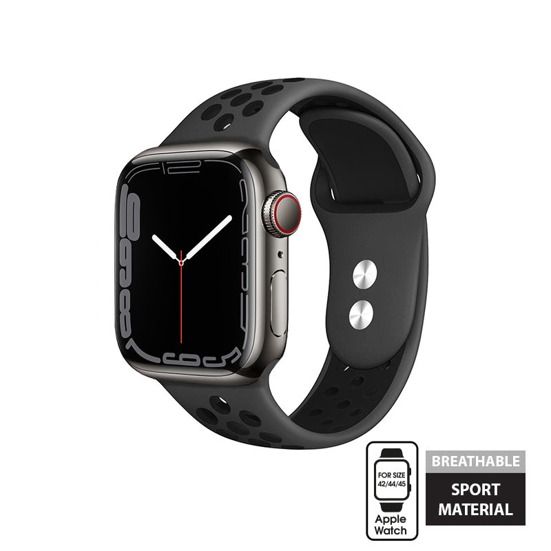 Crong Duo Sport - Band for Apple Watch 42/44/45 mm (Gray / Black)