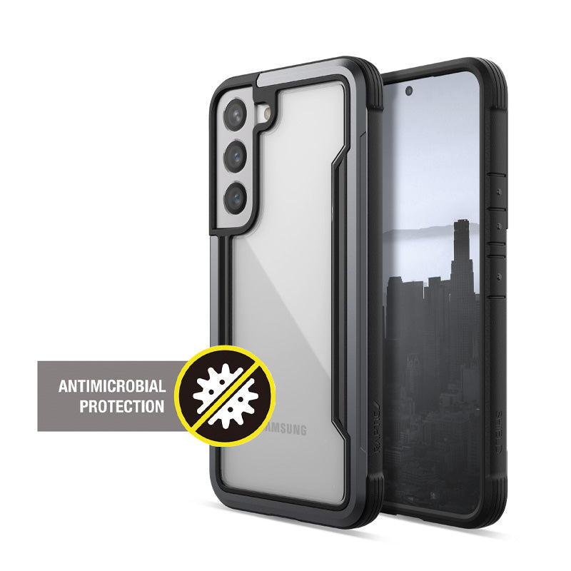 X-Doria Raptic Shield Pro - hoesje voor Samsung Galaxy S22 5G (antimicrobiële bescherming) (zwart)