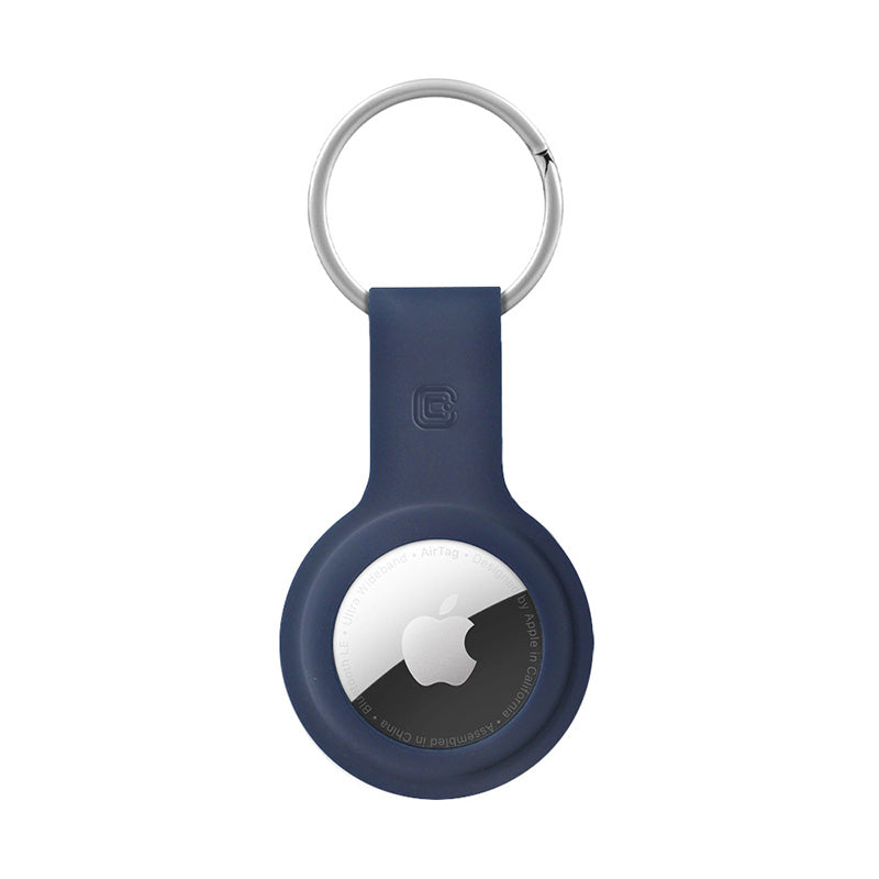 Crong Silicone Case with Key Ring - Protective case for Apple AirTag key ring (Navy Blue)