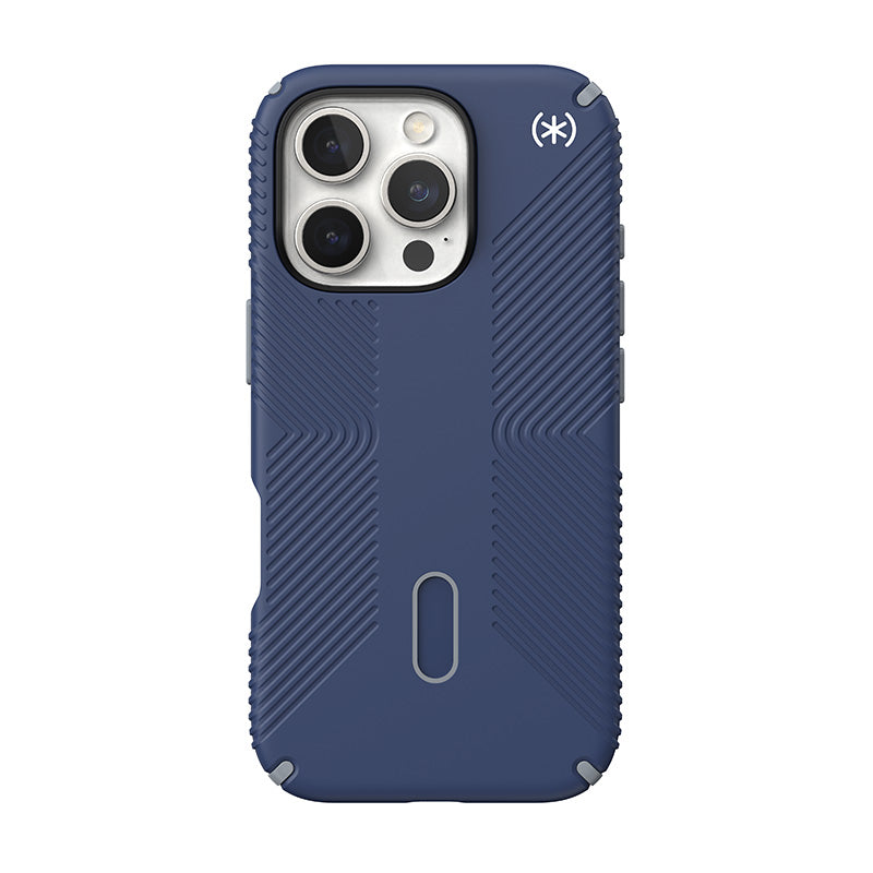 Speck Presidio2 Grip ClickLock &amp; MagSafe - Hoesje voor iPhone 16 Pro (Coastal Blue / Dust Grey / Wit)