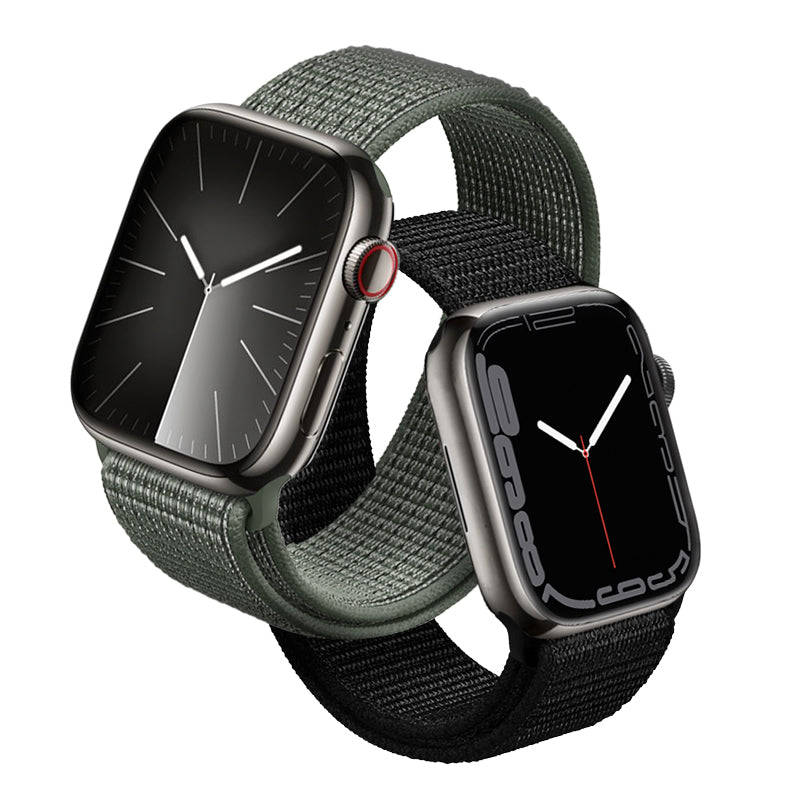 Crong Nylonschlaufe für Apple Watch 42/44/45/49 mm (Militärgrün)