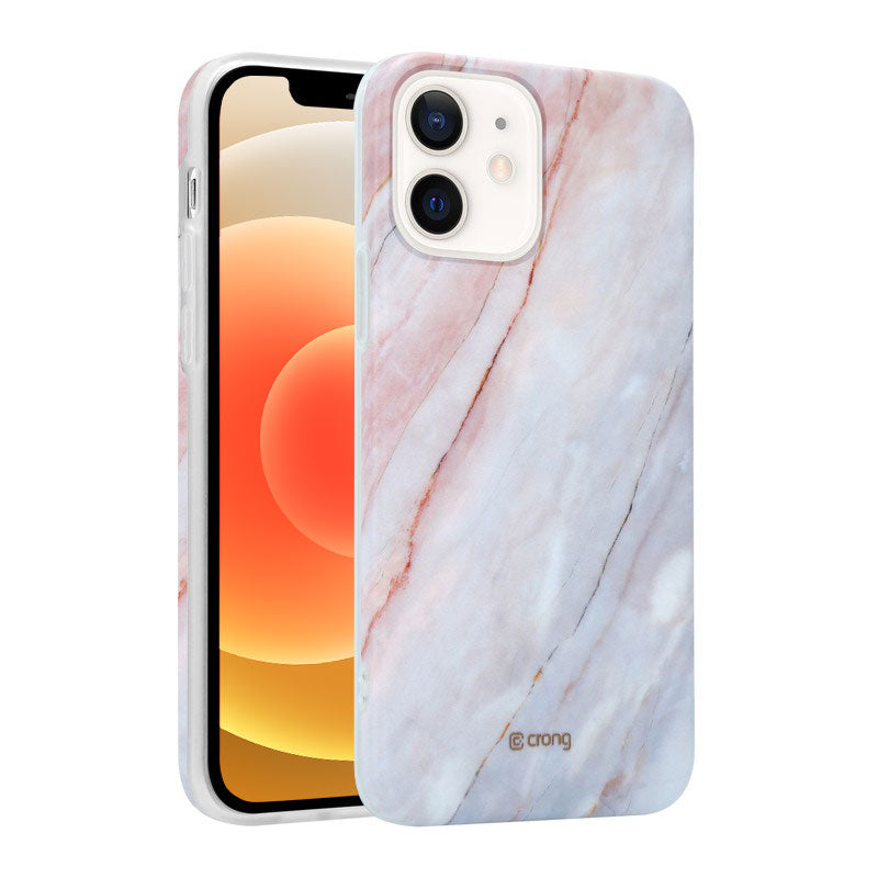 Crong Marble Case - Case for iPhone 12 Mini (Pink)