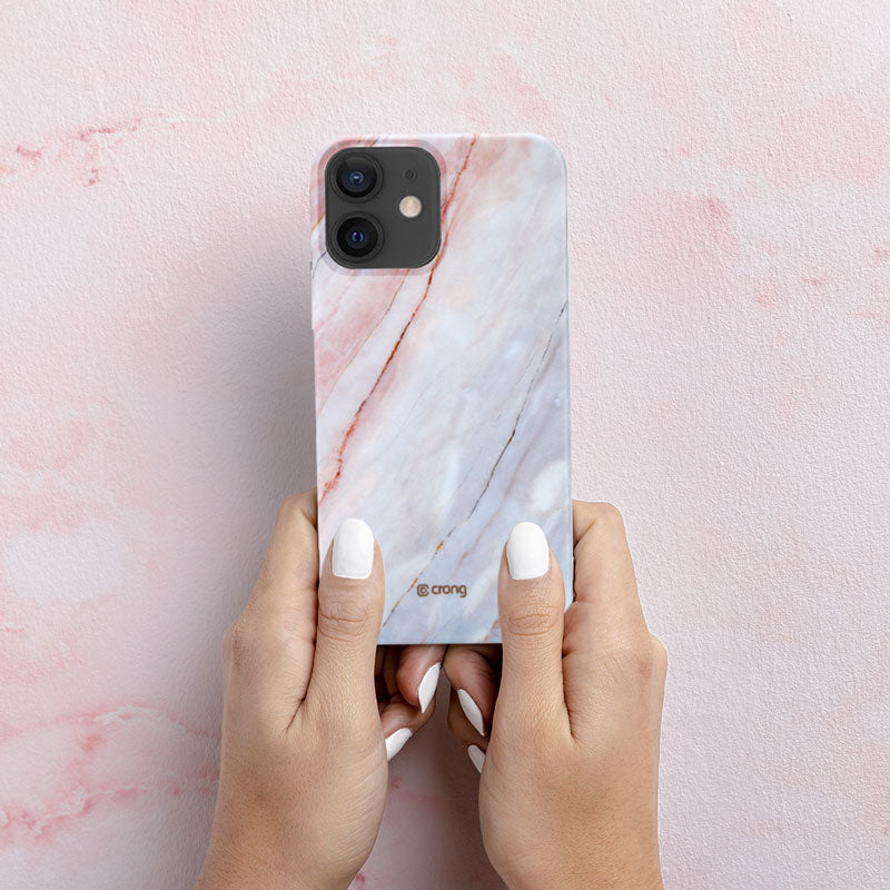 Crong Marble Case - Case for iPhone 12 Mini (Pink)