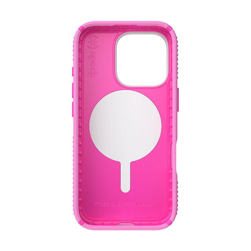 Speck Presidio2 Grip ClickLock &amp; MagSafe - Hoesje voor iPhone 16 Pro (True Pink / Shocking Pink / Wit)