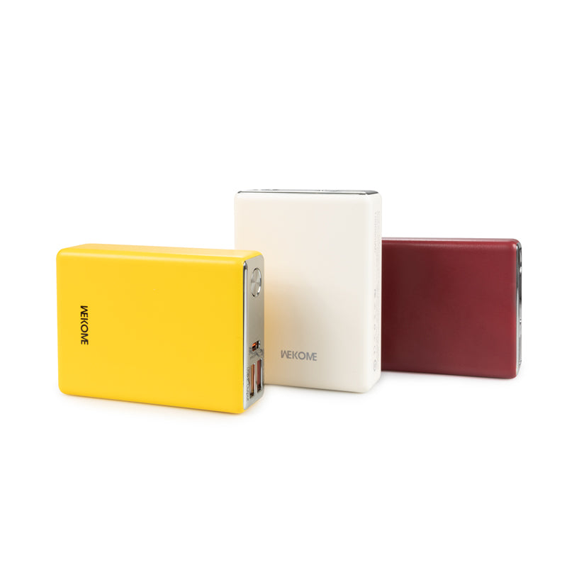 WEKOME WP-27 Tint-serie - Powerbank 10000 mAh Supersnel opladen USB-C PD 20W + 2x USB-A QC3.0 22,5W (rood)