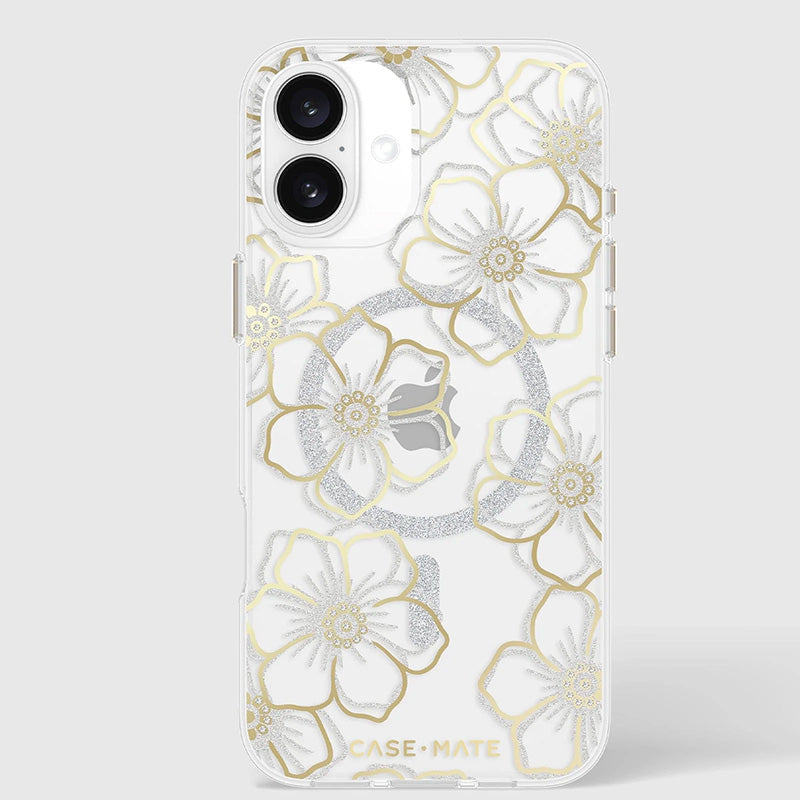 Case-Mate Floral Gems MagSafe - Hoesje voor iPhone 16 Plus (Goud)