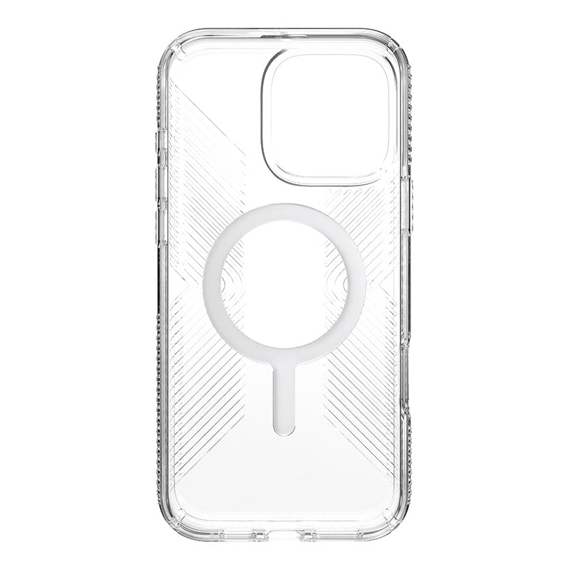 Speck Presidio Perfect-Clear Grip MagSafe - Hoesje voor iPhone 16 Pro Max (Transparant / Chromen afwerking / Serene Silver)