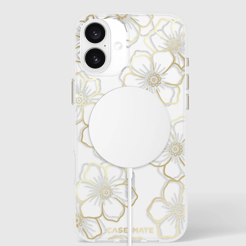 Case-Mate Floral Gems MagSafe - Hoesje voor iPhone 16 Plus (Goud)