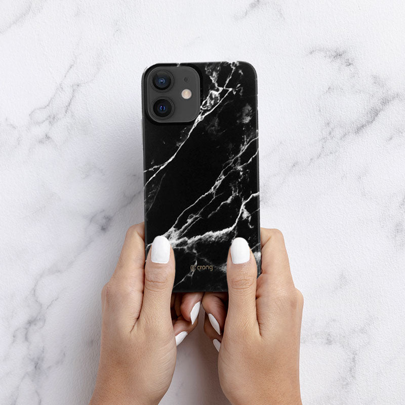 Crong Marble Case - Case for iPhone 12 Mini (Black)