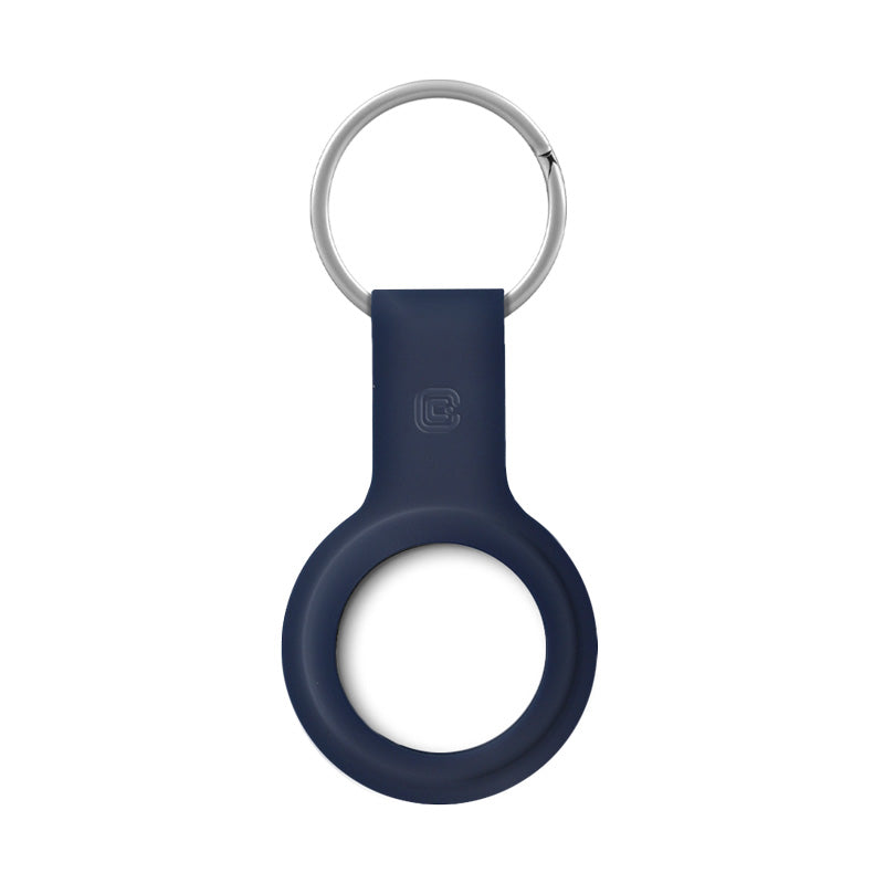 Crong Silicone Case with Key Ring - Protective case for Apple AirTag key ring (Navy Blue)