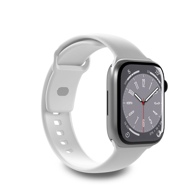 PURO ICON - elastische band voor Apple Watch 42/44/45/49 mm (S/M &amp; M/L) (wit)