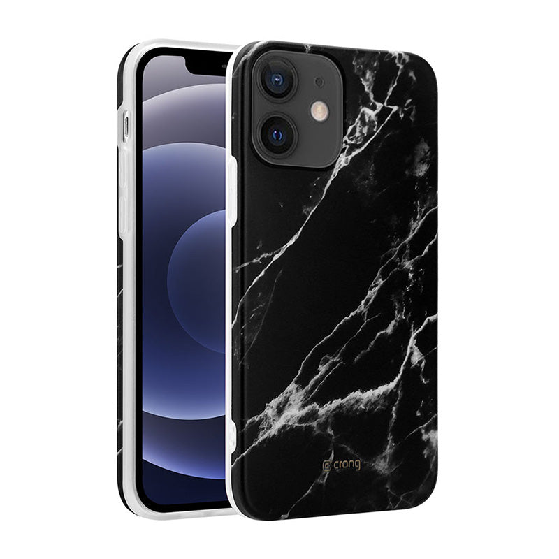 Crong Marble Case - Case for iPhone 12 Mini (Black)