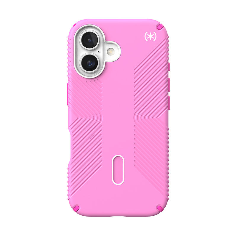 Speck Presidio2 Grip ClickLock &amp; MagSafe - Hoesje voor iPhone 16 (True Pink / Shocking Pink / Wit)