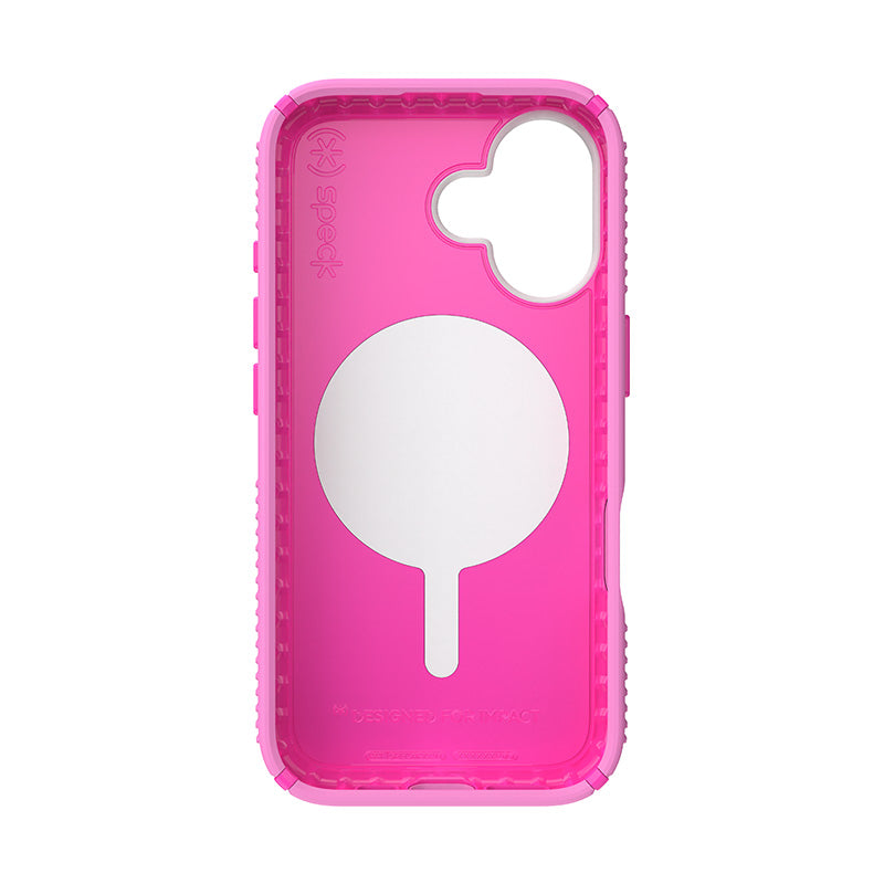 Speck Presidio2 Grip ClickLock &amp; MagSafe - Hoesje voor iPhone 16 (True Pink / Shocking Pink / Wit)