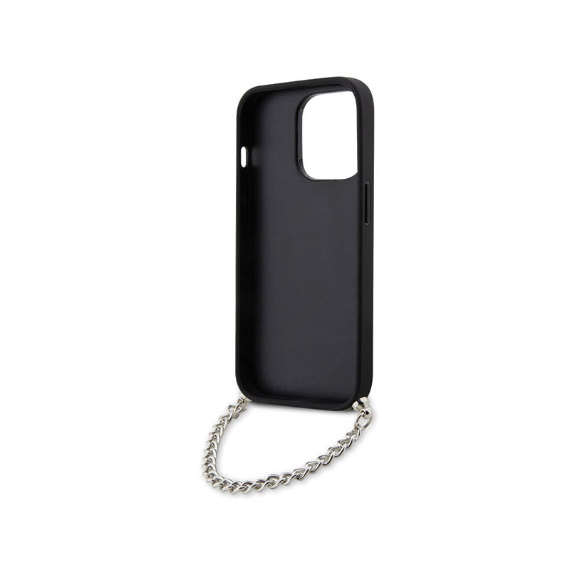 Karl Lagerfeld Saffiano Monogram Chain - hoesje voor iPhone 14 Pro Max (zwart)