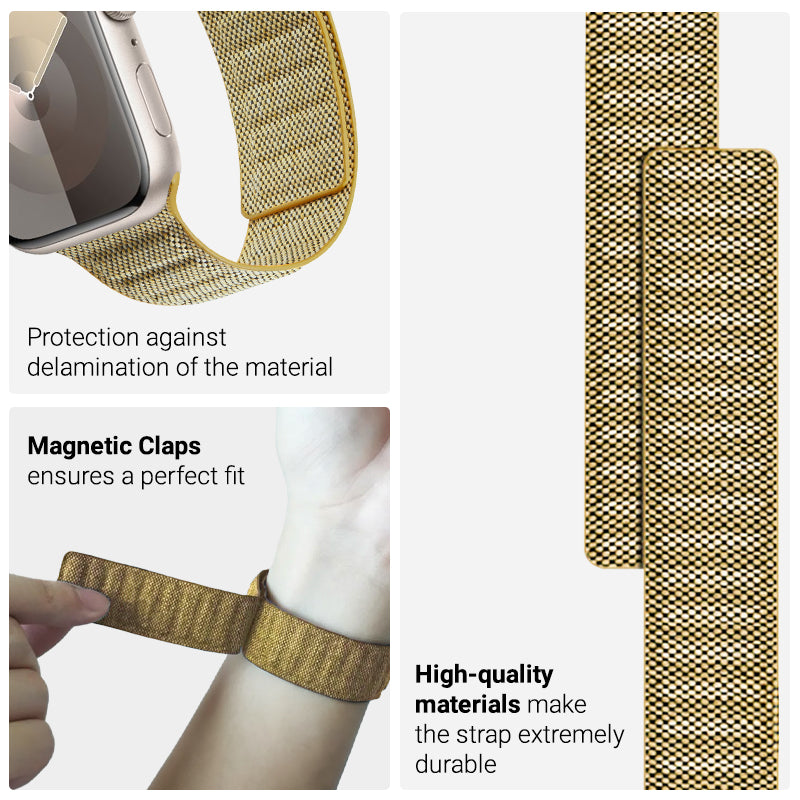 Crong Melange - Magnetische band voor Apple Watch 38/40/41 mm (geel gemêleerd)