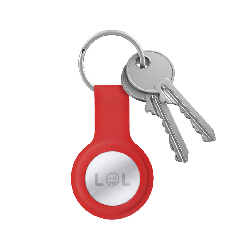 Crong Silicone Case with Key Ring - Protective case for Apple AirTag key ring (Red)