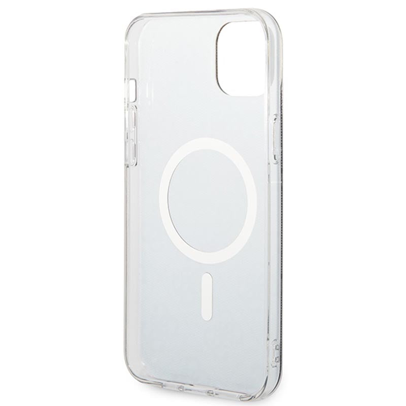 Guess Bundle Pack MagSafe 4G - Set hoesje voor iPhone 14 Plus + MagSafe oplader (Zwart/Goud)