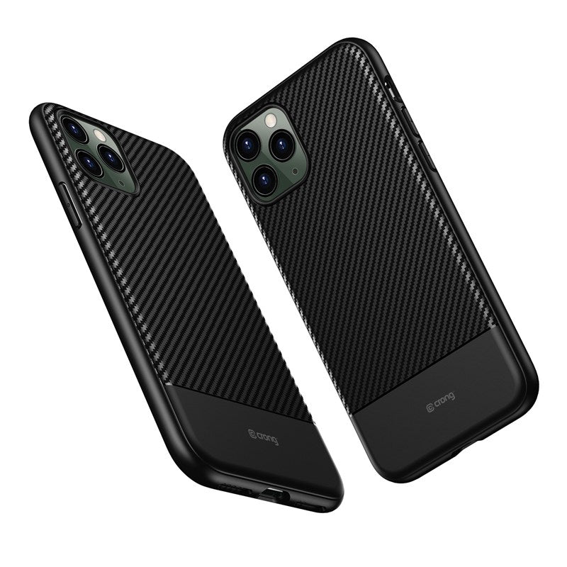 Crong Prestige Carbon Cover - Schutzhülle für iPhone 11 Pro (Schwarz)