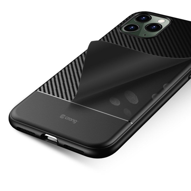 Crong Prestige Carbon Cover - Schutzhülle für iPhone 11 Pro (Schwarz)