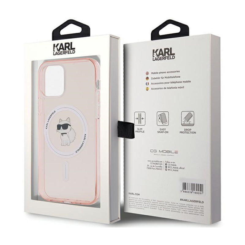 Karl Lagerfeld IML Choupette MagSafe - Hoesje voor iPhone 12 / iPhone 12 Pro (Roze)