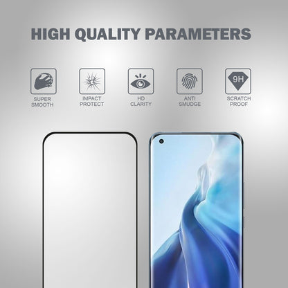 Crong 3D Armor Glass - Tempered glass 9H Full Glue for the entire screen of Xiaomi Mi 11 + installation frame