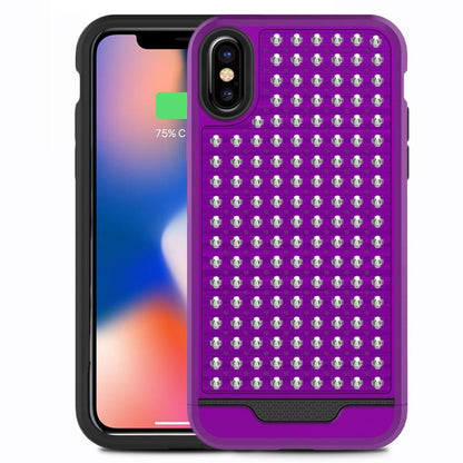 Zizo Star Diamond Hybrid Cover für iPhone X (Lila/Schwarz)