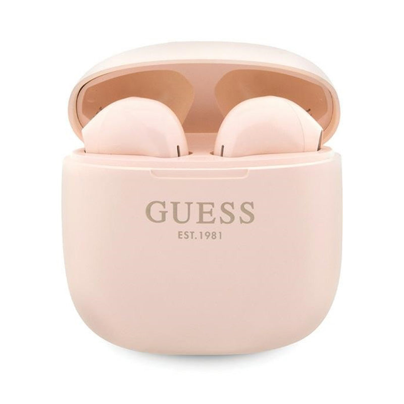 Guess True Wireless Script Logo BT5.3 – TWS-Kopfhörer + Ladeetui (rosa)