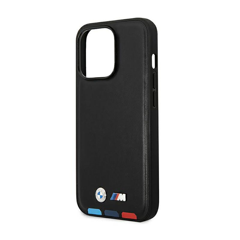 BMW Leather Hot Stamp Tricolor MagSafe - Case for iPhone 14 Pro (Black)