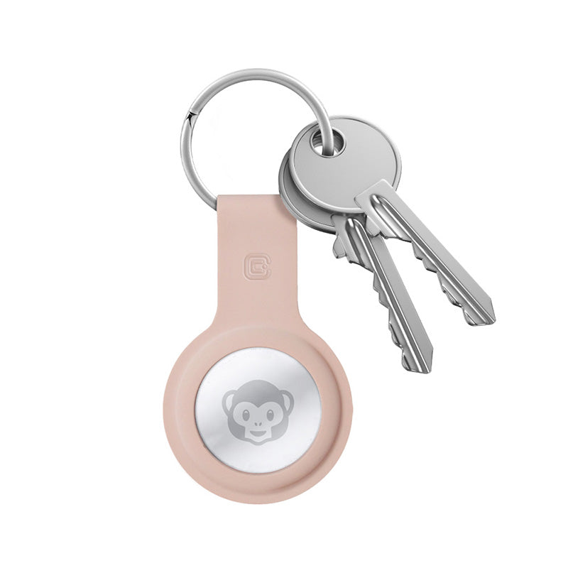 Crong Silicone Case with Key Ring - Protective case for Apple AirTag key ring (Sand Pink)