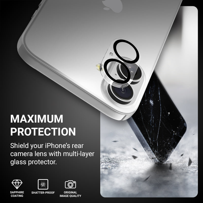 Crong Lens Shield - Glas voor camera en lens iPhone 16 / iPhone 16 Plus