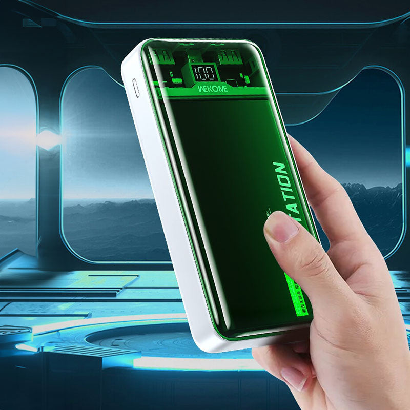 WEKOME WP-351 Vanguard-serie - Powerbank 20000 mAh PD 20W + QC 22,5W (groen / transparant)