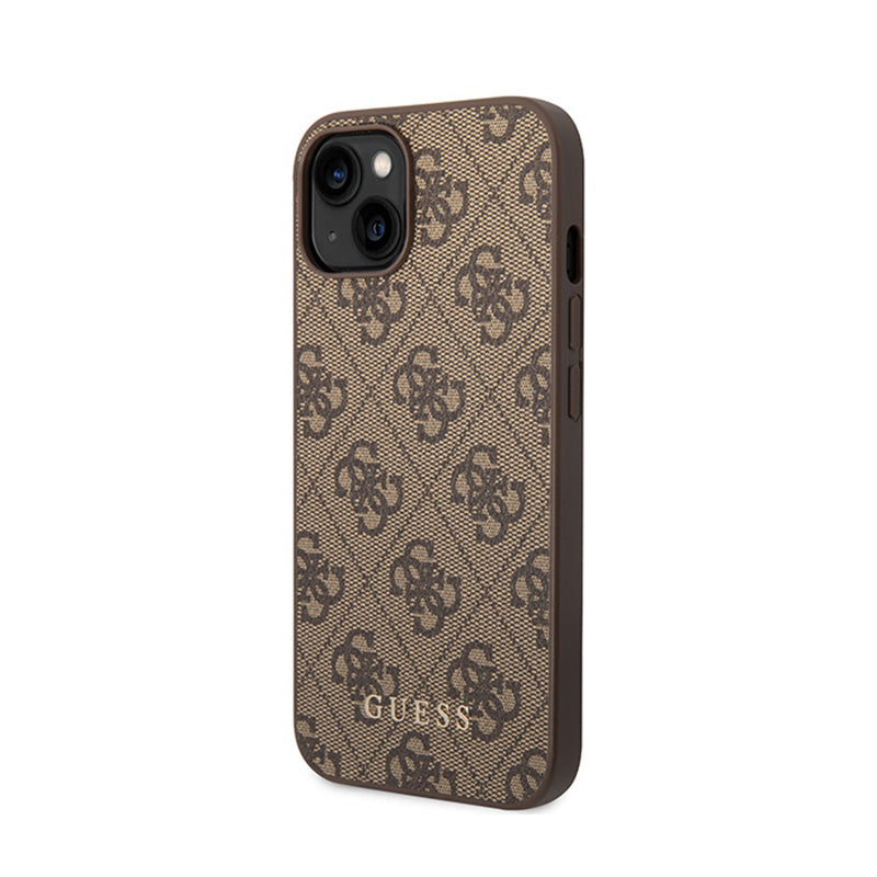 Guess 4G Metal Gold Logo - iPhone 15 Plus hoesje (bruin)