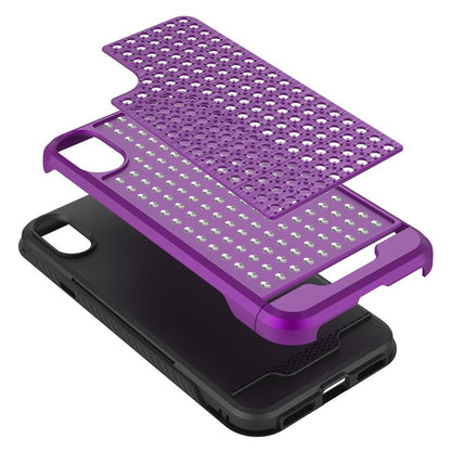 Zizo Star Diamond Hybrid Cover für iPhone X (Lila/Schwarz)