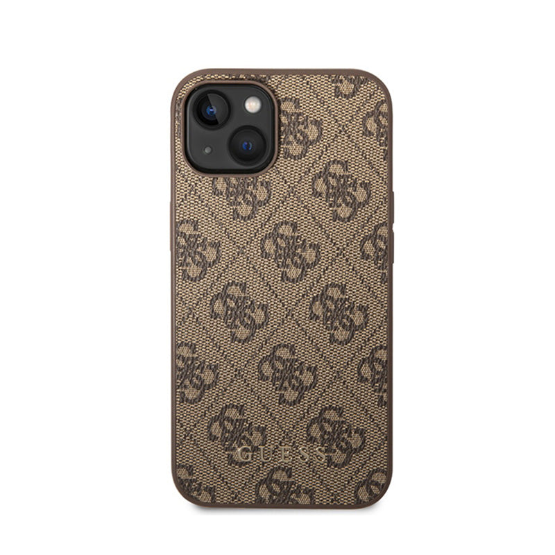 Guess 4G Metal Gold Logo - iPhone 15 Plus hoesje (bruin)