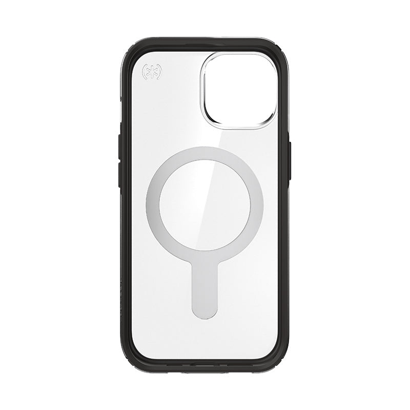 Speck Presidio Perfect-Clear ClickLock & Magsafe - Case for iPhone 15 / iPhone 14 / iPhone 13 (Clear / Frosted Black / Slate Grey)