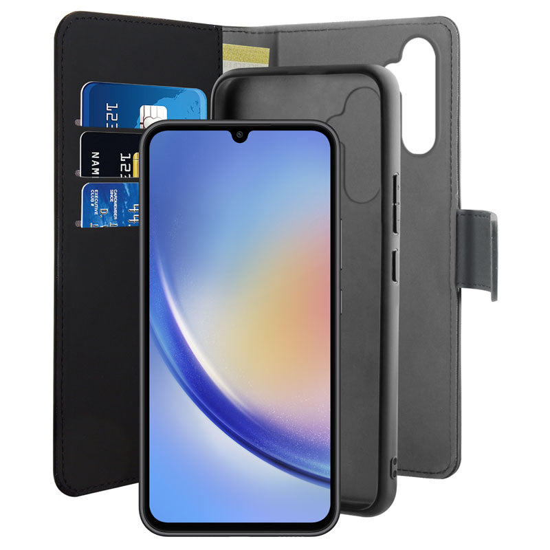 PURO Wallet Abnehmbare - Hülle 2in1 für Samsung Galaxy A34 5G (Schwarz)