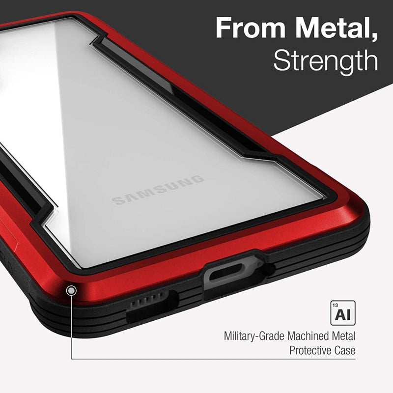 X-Doria Raptic Shield - Aluminium behuizing voor Samsung Galaxy S21 (antimicrobiële bescherming) (rood)