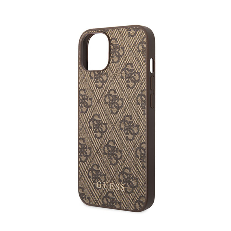 Guess 4G Metal Gold Logo - iPhone 15 Plus hoesje (bruin)