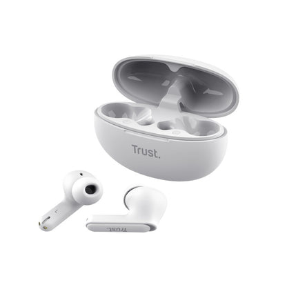 Trust Yavi – Kabellose In-Ear-Bluetooth-TWS-Ohrhörer mit Ladeetui und ENC (Weiß)