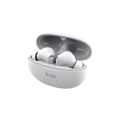 Trust Yavi – Kabellose In-Ear-Bluetooth-TWS-Ohrhörer mit Ladeetui und ENC (Weiß)