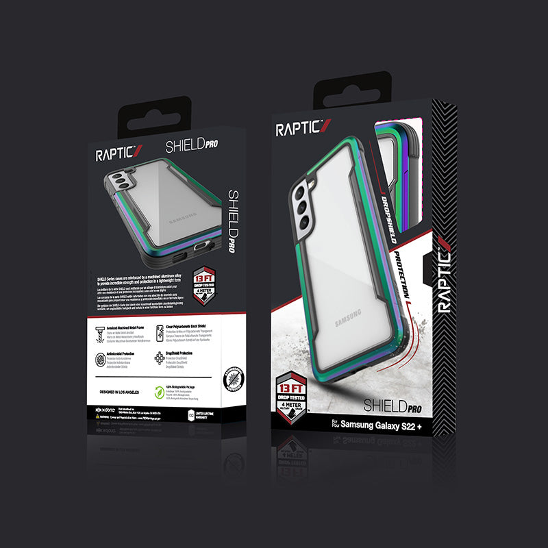 X-Doria Raptic Shield Pro - hoesje voor Samsung Galaxy S22+ 5G (antimicrobiële bescherming) (iriserend)