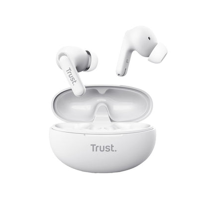 Trust Yavi – Kabellose In-Ear-Bluetooth-TWS-Ohrhörer mit Ladeetui und ENC (Weiß)