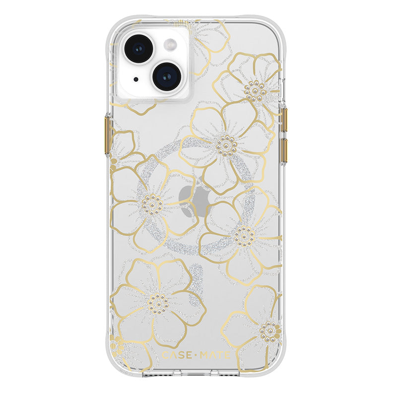 Case-Mate Floral Gems MagSafe - iPhone 15 Plus Case (Gold)