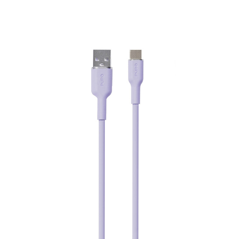 PURO ICON Soft Cable - Kabel USB-A bis USB-C 1,5 m (Tech Lavender)